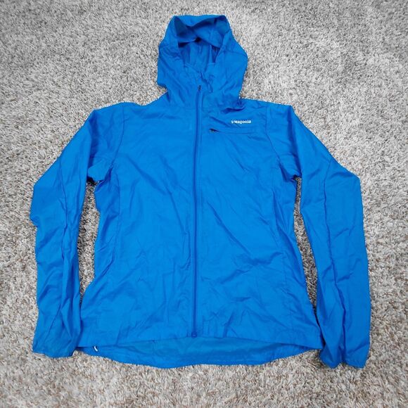 Patagonia Jackets & Blazers - Patagonia Houdini Jacket Womens Medium Blue Windbreaker Hooded Ultra Lightweight